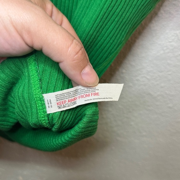 Free People Green Button-Down Ribbed Top - Picture 5 of 6